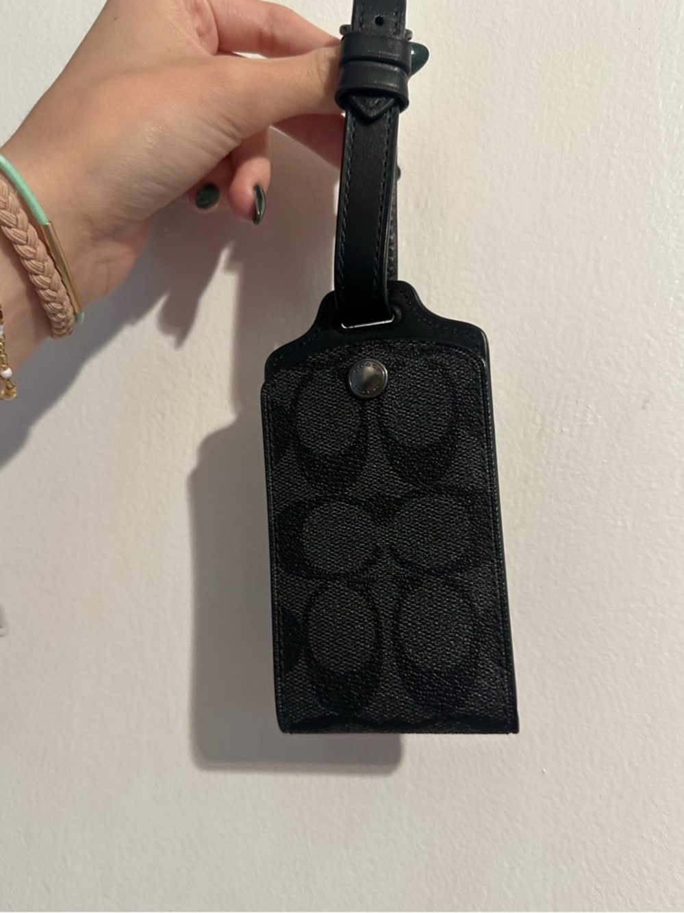 Coach Black Signature Leather Luggage Tag - Picture 4 of 4